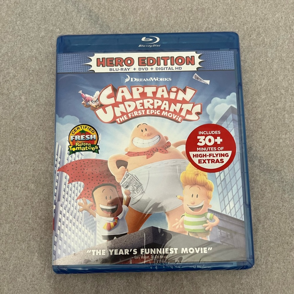 Captain Underpants The First Epic Movie Blu-Ray New/Unopened